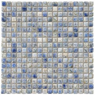 Somertile 12x12 in Samoan 9/16 in Neptune Blue Porcelain Mosaic Tile (pack Of 10)