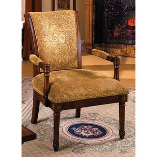Furniture Of America Betty Fleur Antique Oak Wood Accent Chair