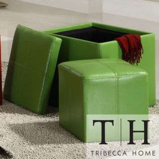 Tribecca Home Swayne Green Storage Ottoman With Mini
