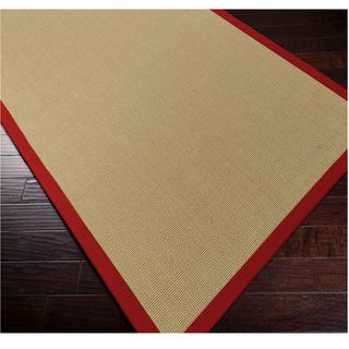 Woven Town Sisal With Cotton Red Border Rug (6 X 9)