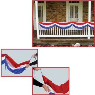 Patriotic Fabric Bunting (red, white, blue) Party Accessory  (1 count) (1/Pkg) Kitchen & Dining