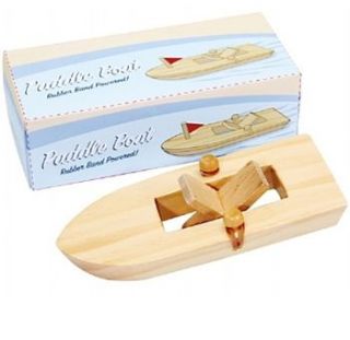 wooden elastic band powered toy boats by sleepyheads