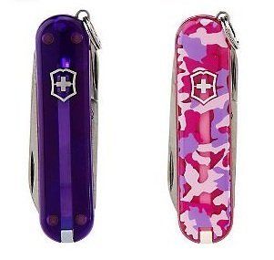 Victornox Swiss Army Classic SD 2 pack Bundle (Pink Camo and Purple Amethyst)  Folding Camping Knives  Sports & Outdoors
