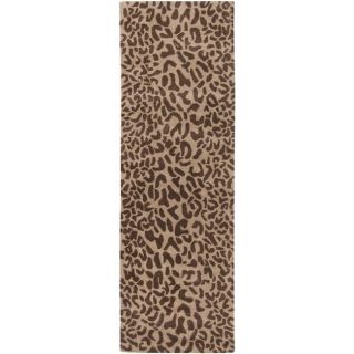 Hand tufted Brown Leopard Whimsy Animal Print Wool Rug (3 X 12)