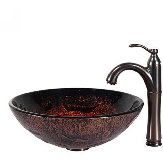 Kraus Bathroom Combo Set Lava Glass Vessel Sink And Riviera Faucet