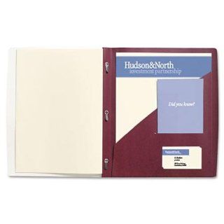Wilson Jones Frosted Front Report Covers with Pocket, 3 Hole Punched, Burgundy, 5 Covers per Pack (W71110C)  Business Report Covers 