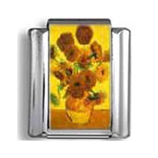 Van Gogh Sunflowers Photo Italian Charm Italian Style Single Charms Jewelry