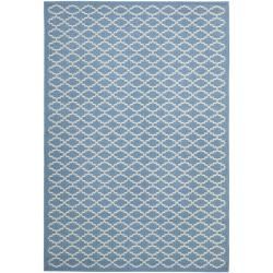 Blue/beige Indoor/outdoor Geometric Rug (8 X 112)