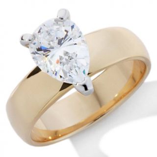 Absolute Pear Cut Wide Band Solitaire Ring