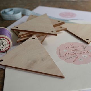 wooden bunting shapes to paint or decorate by moobaacluck