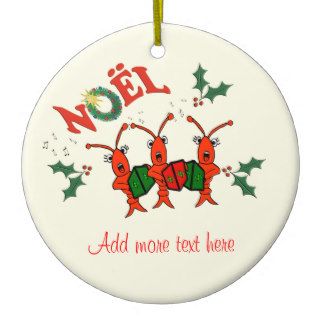 Cute Caroling Crawfish Lobster Christmas Christmas Tree Ornaments