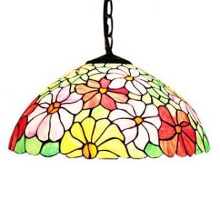 2   Light Tiffany Pendent Lights with Chrysanthemum Pattern   Close To Ceiling Light Fixtures  