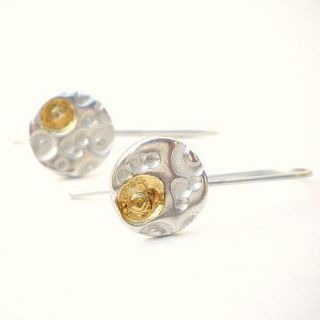 round gold and silver coral drop earrings by ali bali jewellery