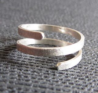 silver twist wrap ring by catherine marche jewellery