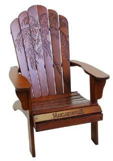 Margaritaville Wood Carved "Palm Frond Cherry" Adirondack Chair  Patio, Lawn & Garden