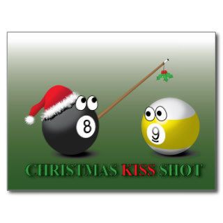 Christmas Kiss Shot postcard