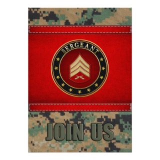 [100] Sergeant (Sgt) Rank Insignia Custom Invitation