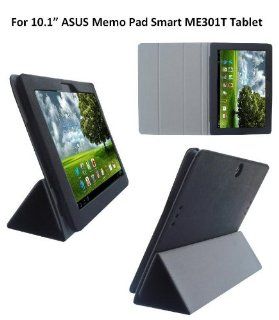 HappyZone PU Leather Case Cover with Build in Stand For ASUS Memo Pad Smart ME301T Tablet   Black Computers & Accessories