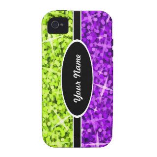 Glitz Mix Lime Purple ''Name' vibe iPhone 4 case