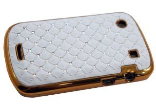 Designer Blackberry Bold 9900/9930 Diamante Bling Case/Diamond Back Cover White And Gold Cell Phones & Accessories