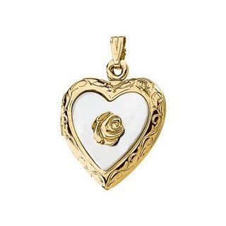 Ann Harrington Jewelry 14k Yellow Gold Mother Of Pearl Heart Locket Pendant Jewelry