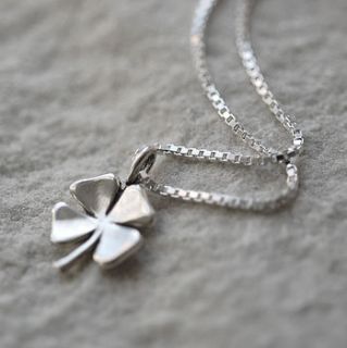 lucky four leaf clover necklace by oh so cherished