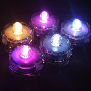 IMAGE 12x LED Submersible Flameless Tealight Battery Operated Candles lights for Wedding Christmas Thanksgiving Party Events Home Decor Floral RGB Color Changing  Submersible Multicolor  Patio, Lawn & Garden