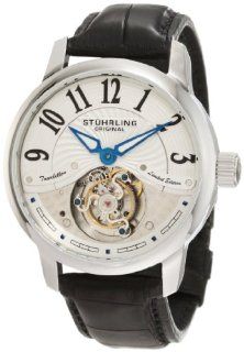 Stuhrling Original Men's 296B.3335X2 Imperial Tourbillion Silver Tone Black Leather Watch at  Men's Watch store.