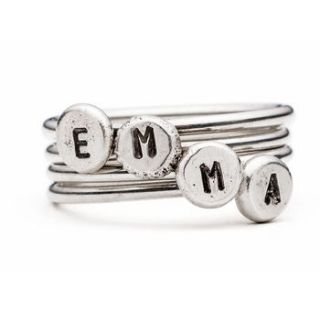 handmade personalised silver stacking ring by alison moore silver designs
