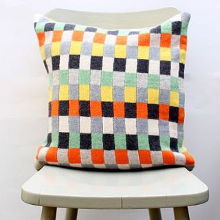 plato knitted lambswool cushion by gabrielle vary knitwear