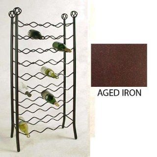 36 Bottle Wine Rack Wrought Iron Aged Iron (Aged Iron) (52"H x 25"W x 11"D)  