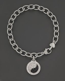 Judith Ripka Sterling Silver Ying Yang Bracelet With Black And White Sapphires's