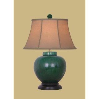 CERAMIC COUNTRY STYLE HUNT GREEN MELON JAR LAMP   Table Lamps  