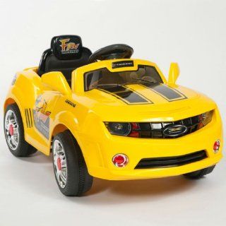 Kids YELLOW Camaro Style Ride On RC Car Remote Control Electric Power Wheels  Toys & Games