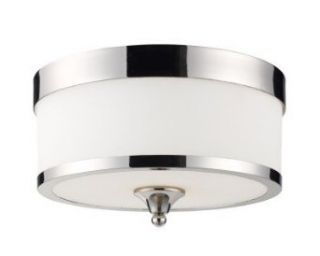 Z Lite 307F CH Cosmopolitan Three Light Flush Mount, Metal Frame, Chrome Finish and White Shade of Glass Material   Close To Ceiling Light Fixtures  