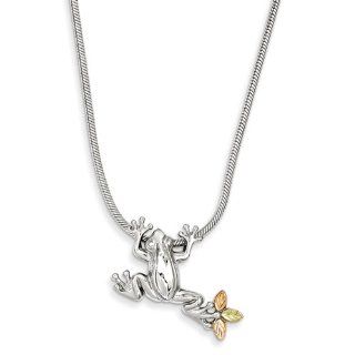 Sterling Silver & 12K Frog Slide Necklace Jewelry