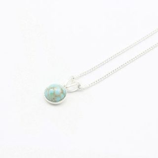 tiny pale turquoise stone necklace by regalrose