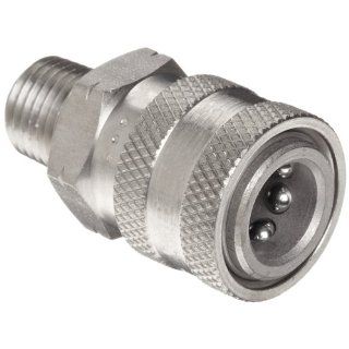 Dixon STMC2SS Stainless Steel 303 Hydraulic Quick Connect Fitting, Coupler, 1/4" Male Coupling, 1/4" 18 Straight Thread Quick Connect Hose Fittings