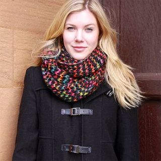 multi colour knitted neon snood by lisa angel