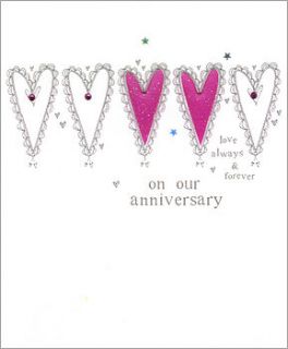 handmade jewels anniversary card by eggbert & daisy