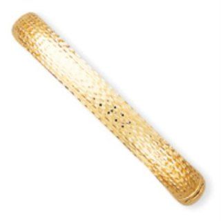 14k Gold 5/16 Diamond cut Fancy Hinged Bangle Bracelet Jewelry
