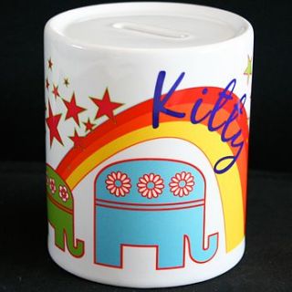 personalised money box   elephants or rockets by meenymineymo