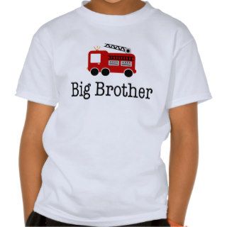 Big Brother Red Fire Truck Tee Shirt
