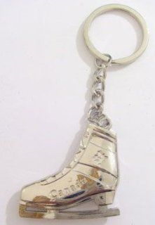 3d Silver Tone Metal Ice Skate KEY Chain 1.5" Canada  Sports Related Key Chains  Sports & Outdoors