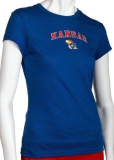 NCAA Kansas Junior's Short Sleeve Tissue Tee, X Large  Athletic T Shirts  Clothing