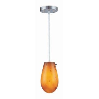Lite Source LS 19023 Goccio Pendant Lamp, Polished Steel with Colored Glass Shade   Ceiling Pendant Fixtures  