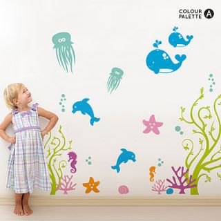 sea life nursery wall sticker by sirface graphics