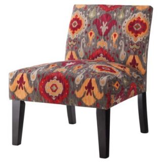 Avington Armless Slipper Chair   Multicolored Ikat
