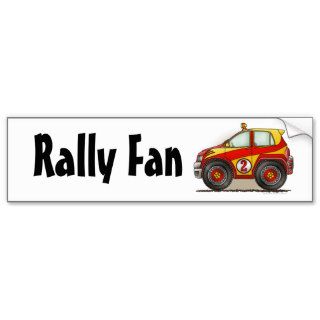 Red Rally Car Rally Fan Bumper Sticker