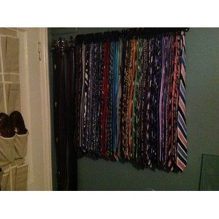 30 Tie Organizer   Wall Mounted   Set of 2 (Chrome) (2.75" H x 15.5" L x 2.25" from bar to wall)   Free Standing Tie Racks